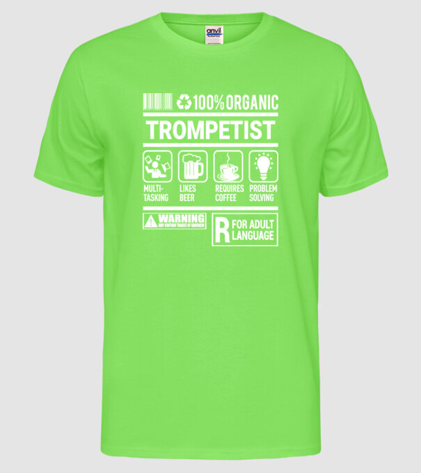 trompetist model verde neon pe tricou