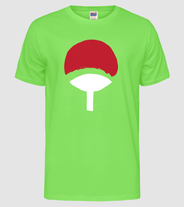 Uchiha logo model verde neon pe tricou