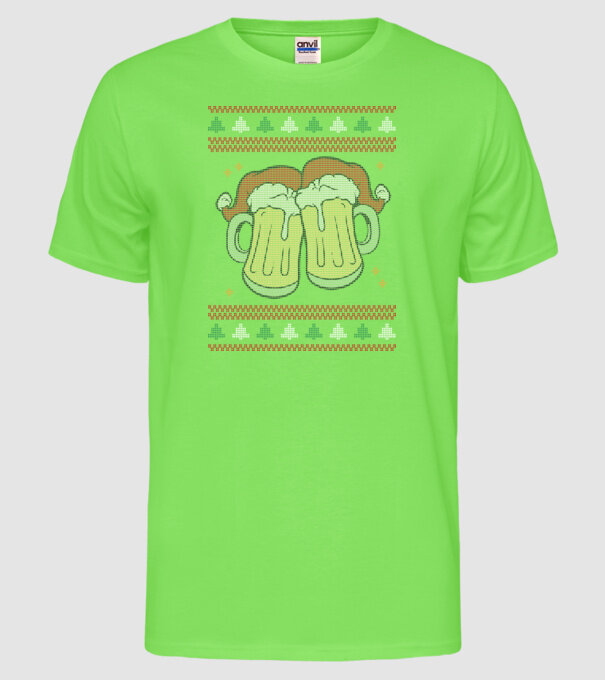 ugly sweater beers model verde neon pe tricou