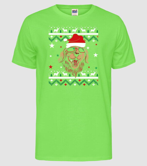 Ugly sweater dog model verde neon pe tricou