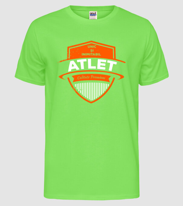 unic și inimitabil calitate premium_ATLET model verde neon pe tricou