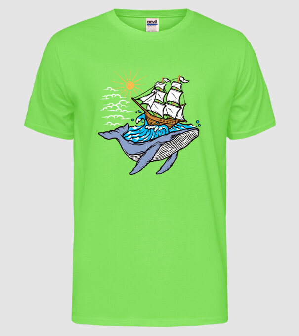 Vapoare model verde neon pe tricou