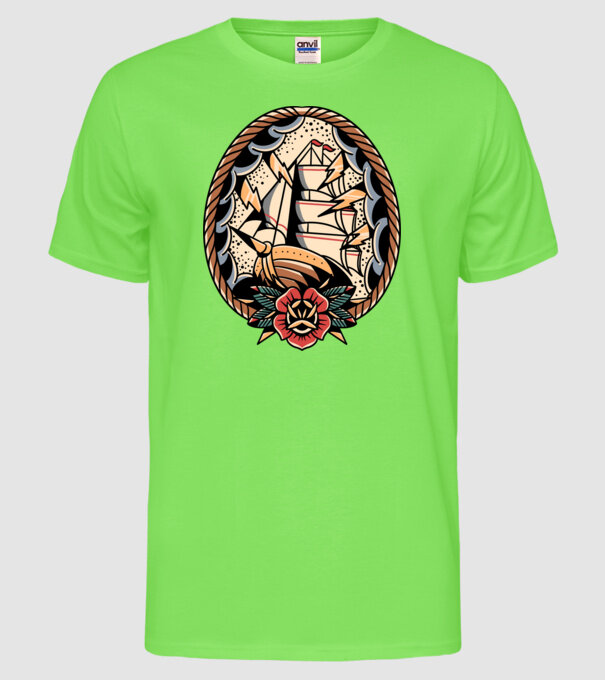 Vapoare model verde neon pe tricou