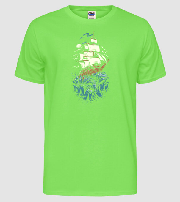 Vapoare model verde neon pe tricou