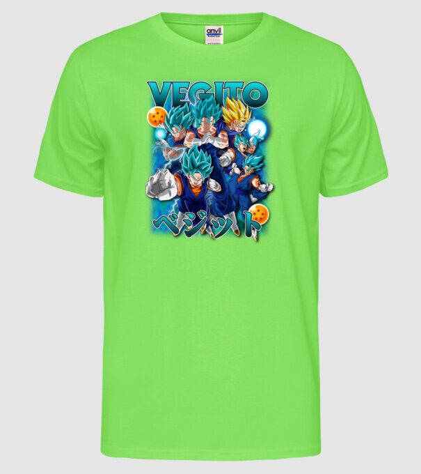 vegito dragonball model verde neon pe tricou