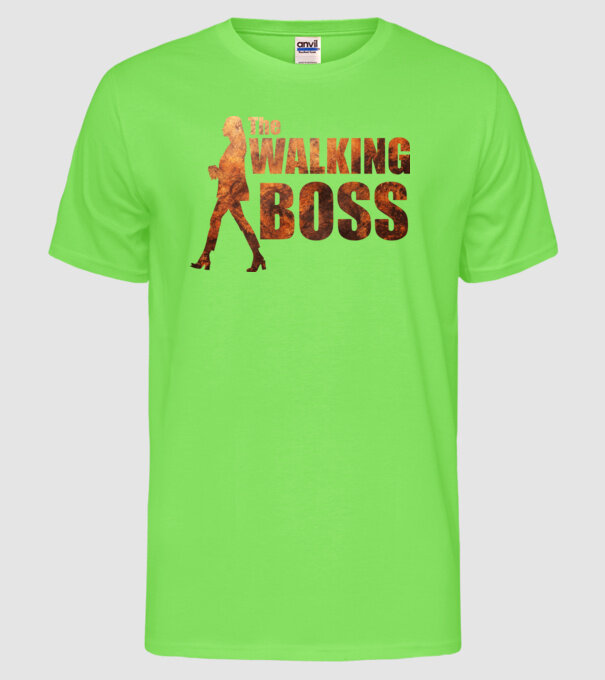Walking bos model verde neon pe tricou