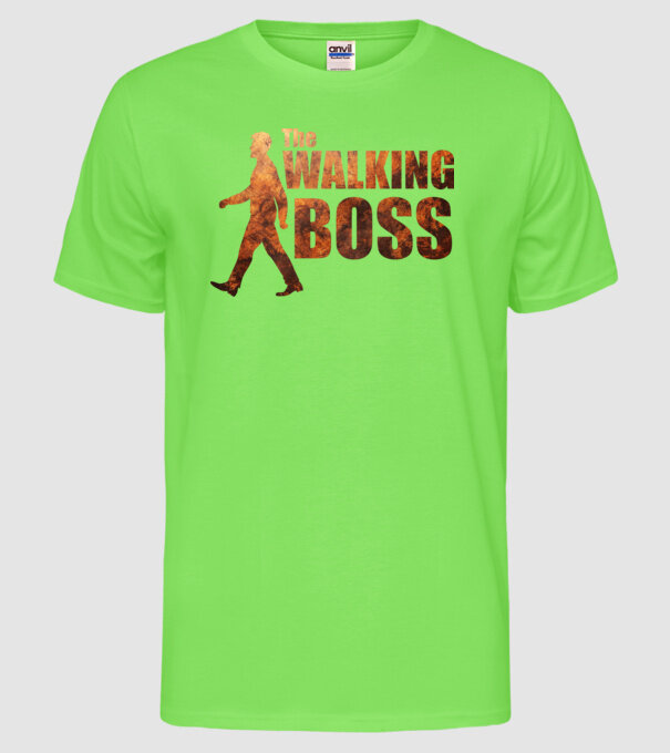 Walking boss model verde neon pe tricou