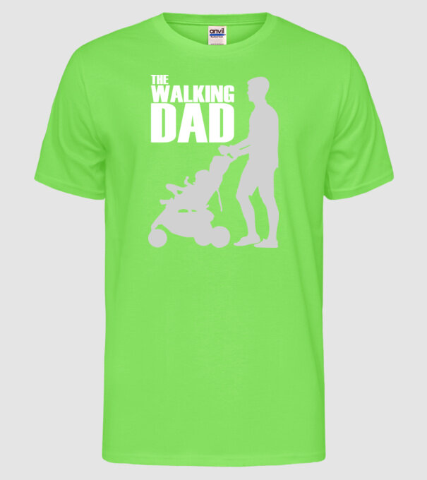 Walking dad model verde neon pe tricou