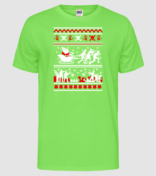 Walking Dead cu motiv norvegian model verde neon pe tricou