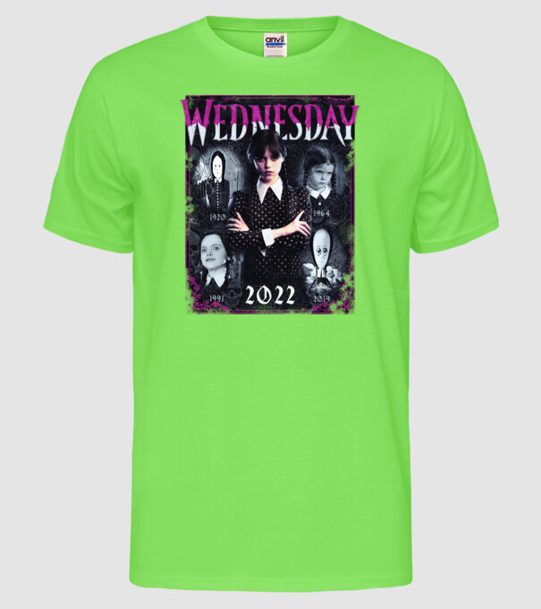 WEDNESDAY ADDAMS multi all time model verde neon pe tricou