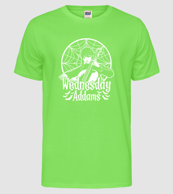Wednesday Window model verde neon pe tricou