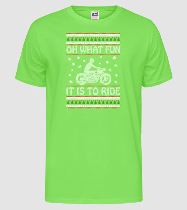 What Fun is to ride - Moto model verde neon pe tricou