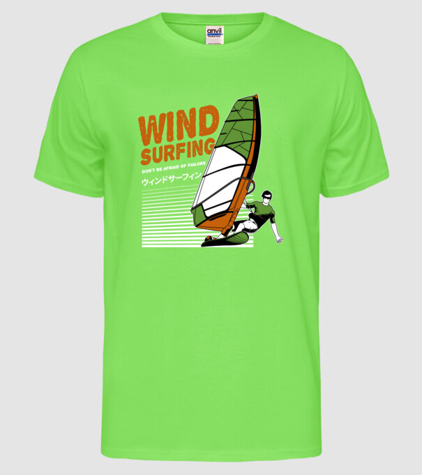 Wind Surf model verde neon pe tricou
