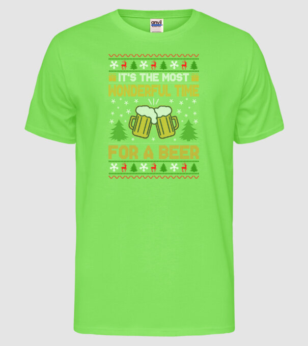 Wonderful time for a beer model verde neon pe tricou