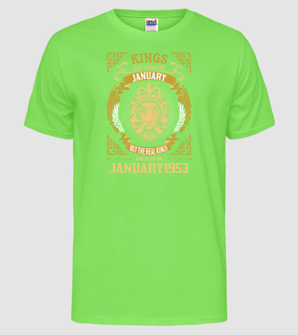 Ziua de naștere a Leului 1953 january model verde neon pe tricou