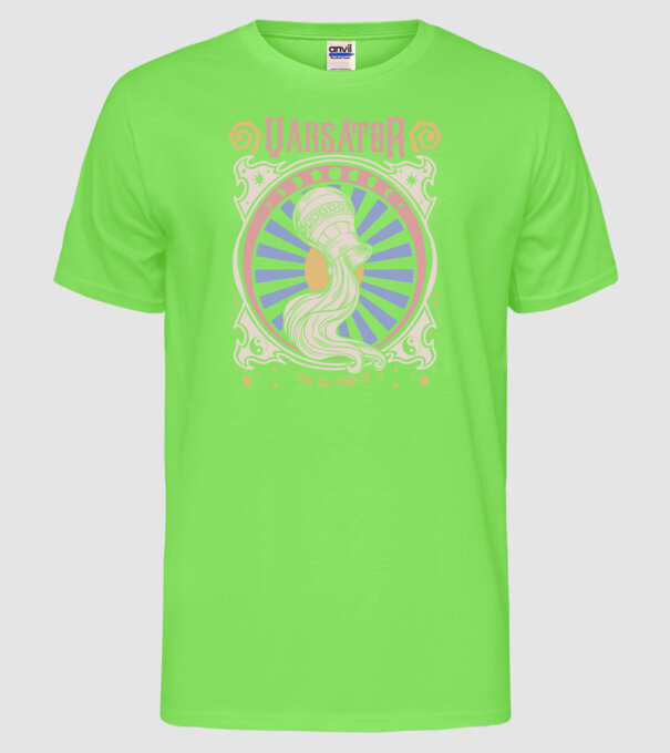 Zodiac Vintage VĂRSĂTOR model verde neon pe tricou