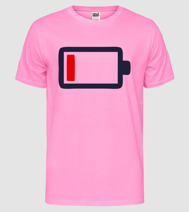 Nivel baterie scăzut model roz neon pe tricou