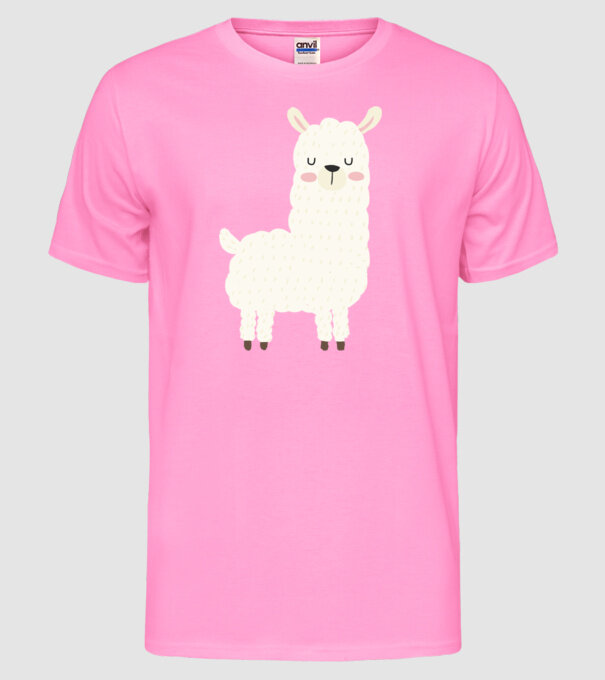 Alpaca model roz neon pe tricou