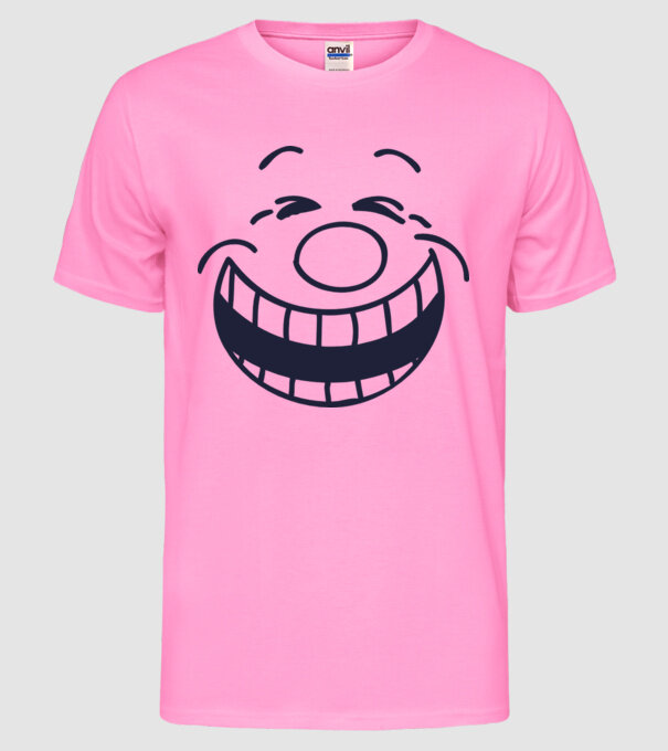 Funny Face Smiley model roz neon pe tricou
