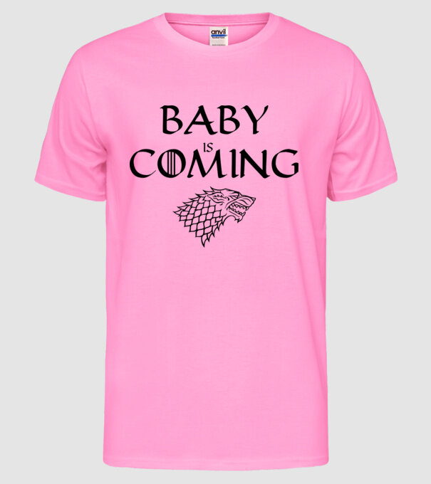 Baby is coming model roz neon pe tricou