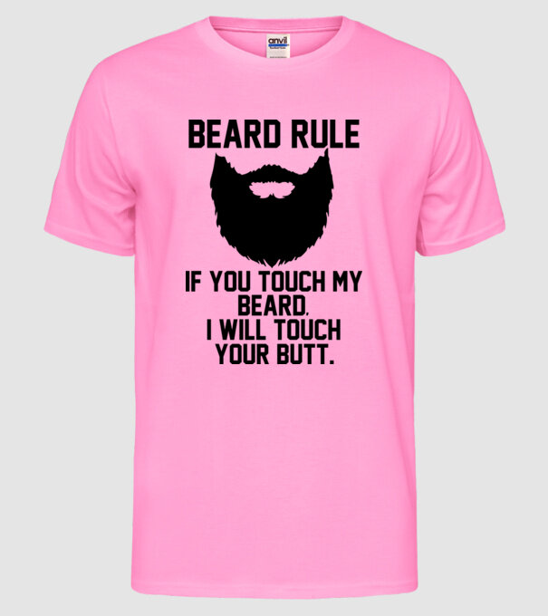 Beard Rules model roz neon pe tricou