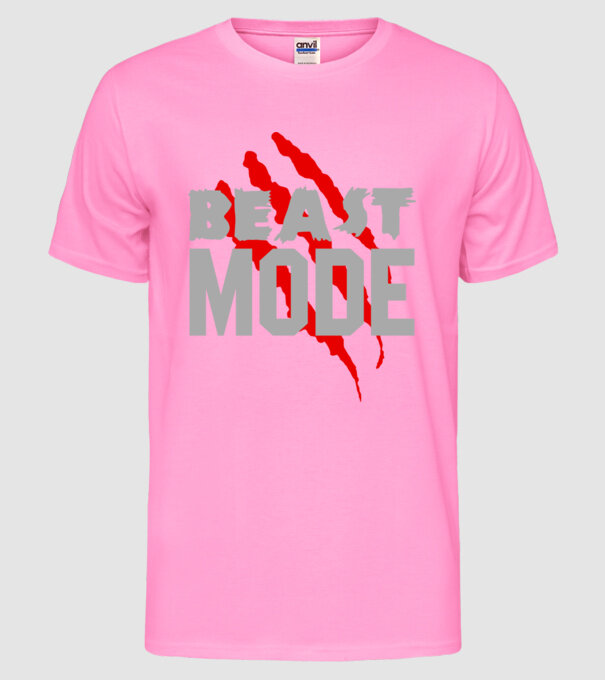 Beast mode model roz neon pe tricou