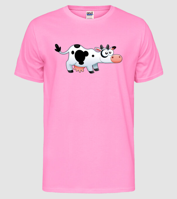 Cow model roz neon pe tricou