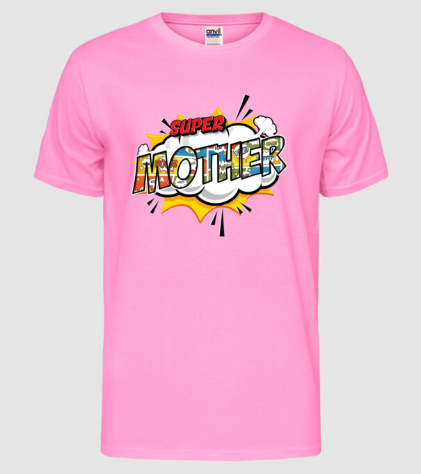 Comic Mother model roz neon pe tricou