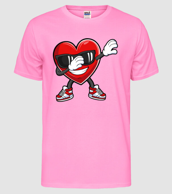 Dab inima model roz neon pe tricou