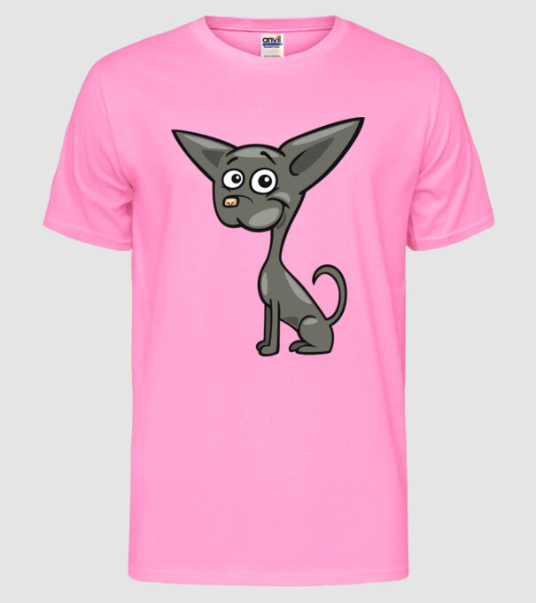 Dog silhouette model roz neon pe tricou