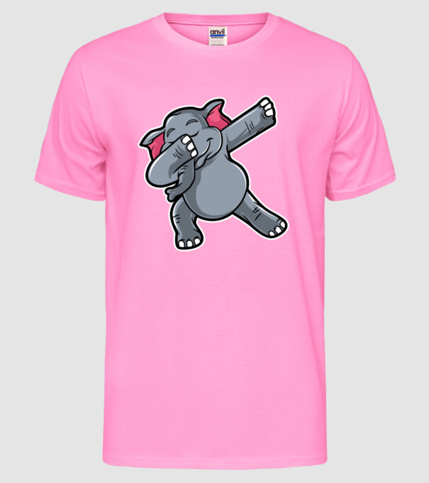 Elefant DAB model roz neon pe tricou