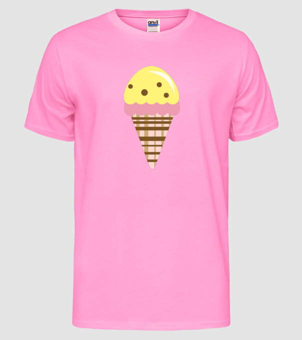 înghețată model roz neon pe tricou