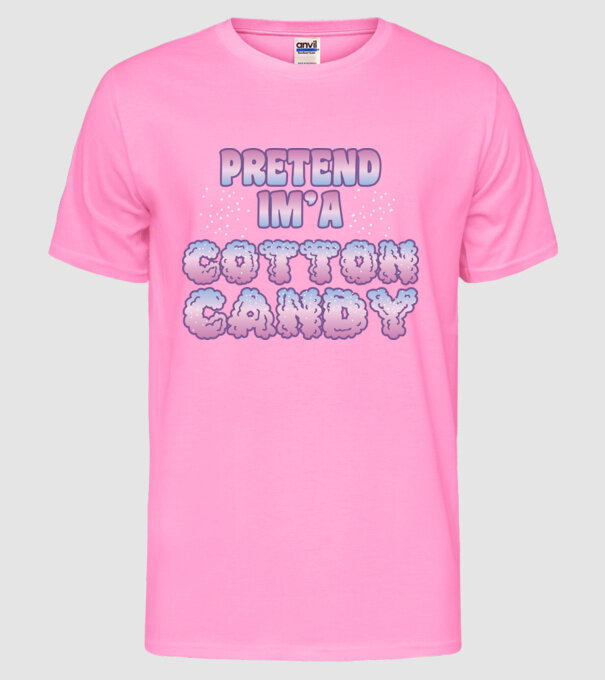 Vată de zahăr carnaval model roz neon pe tricou