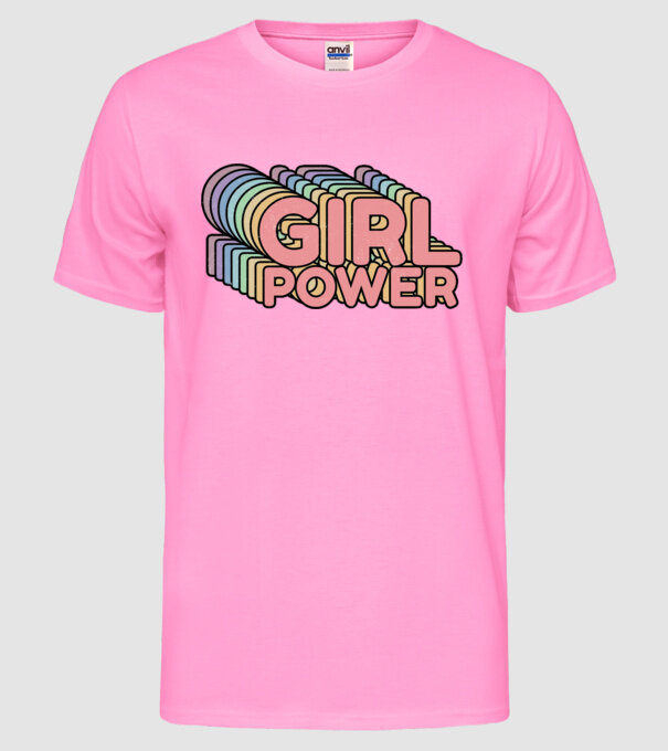 Girl power model roz neon pe tricou