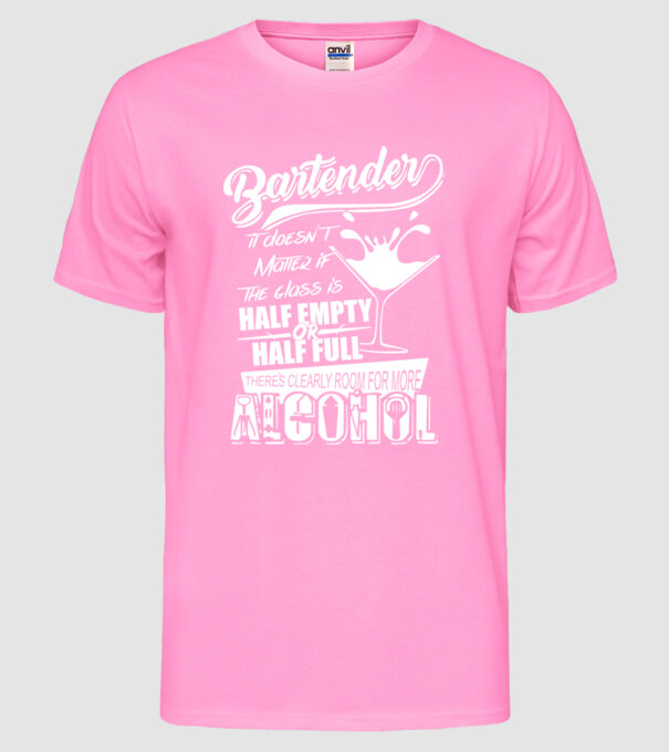 Half empty or half full model roz neon pe tricou