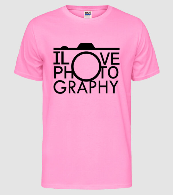 I love photography model roz neon pe tricou