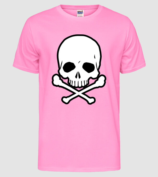 Craniu model roz neon pe tricou