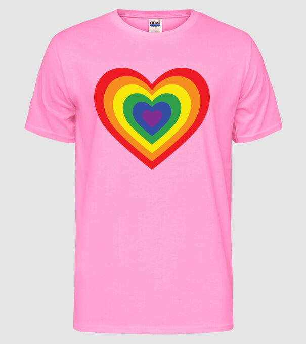 inimă lgbtq model roz neon pe tricou