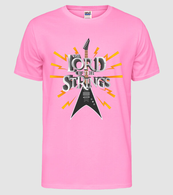 Lord of the Strings model roz neon pe tricou