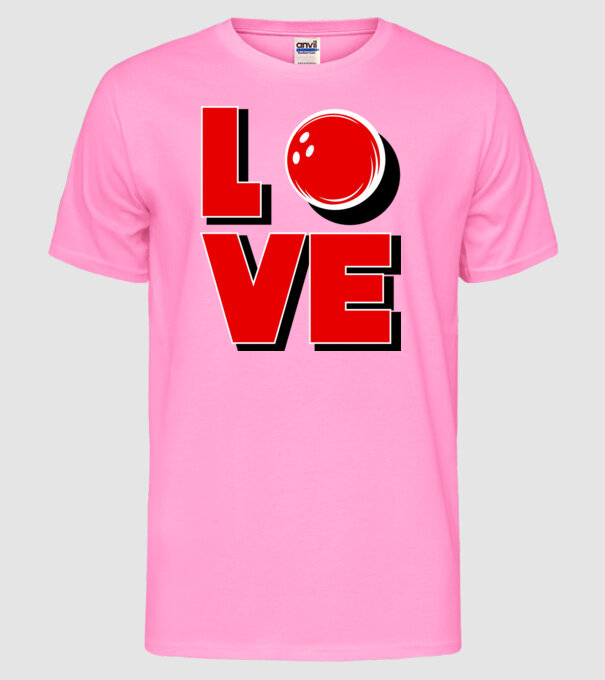 Love bowling model roz neon pe tricou