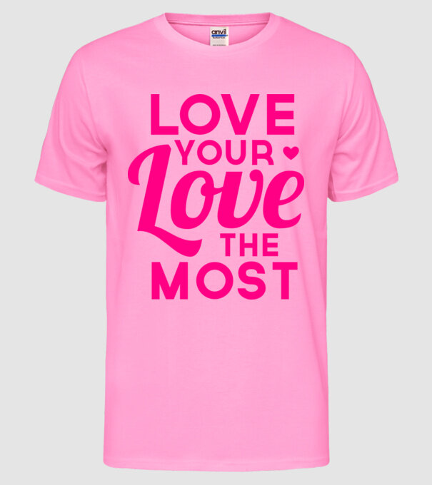 love most model roz neon pe tricou