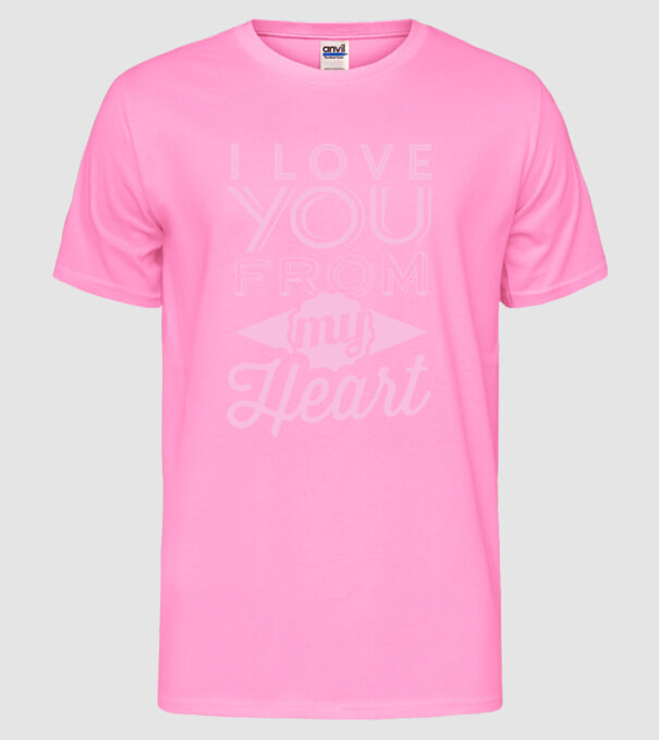 love you from model roz neon pe tricou