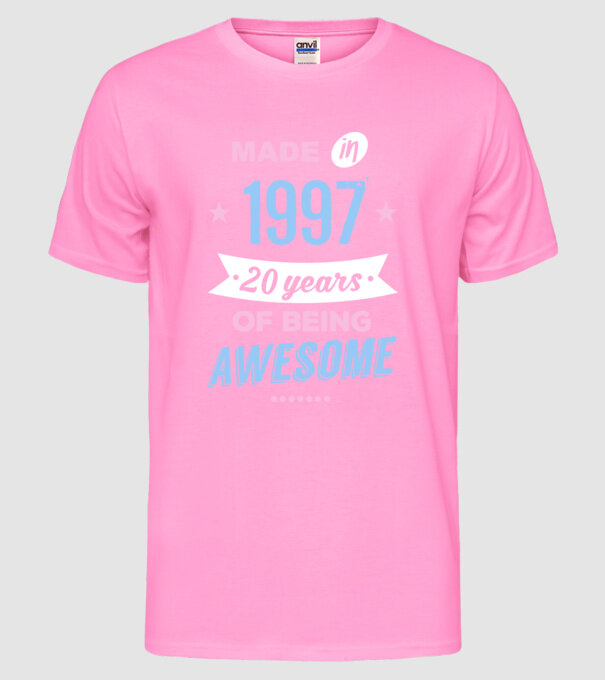 Made in - 1997 model roz neon pe tricou
