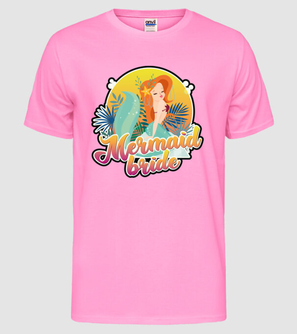 Mermaid bride hawaii model roz neon pe tricou