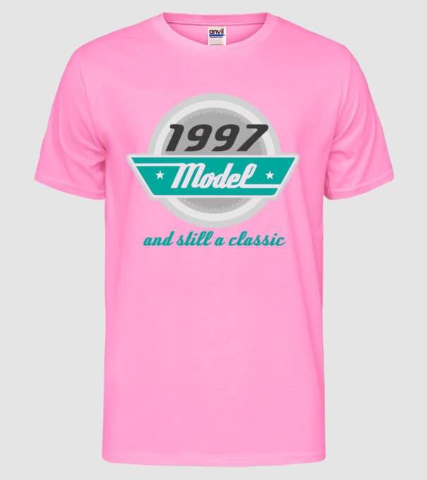 Model and still a classic - 1997 model roz neon pe tricou