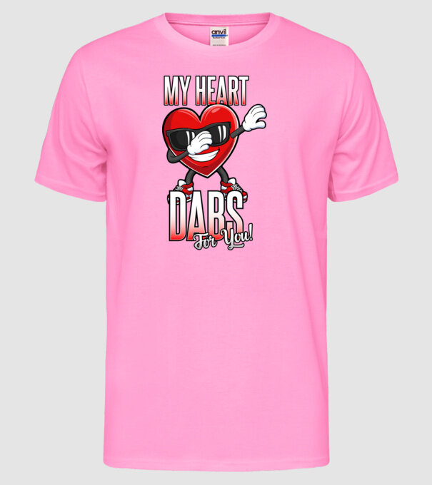 My Heart Dabs For You model roz neon pe tricou