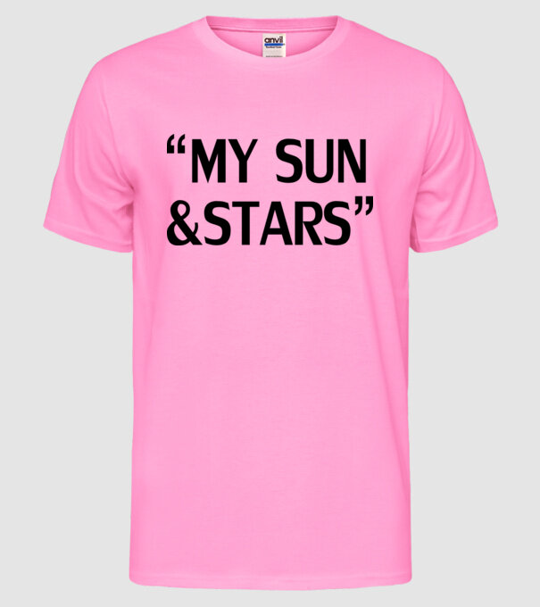 My sun and stars model roz neon pe tricou