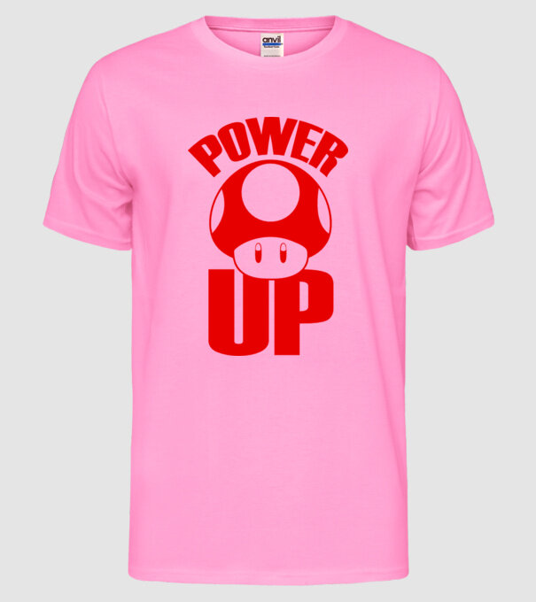 Power up model roz neon pe tricou