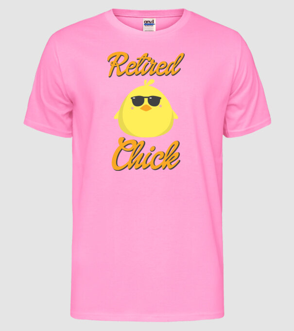 Retired chick model roz neon pe tricou