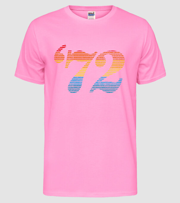 Retro Birthday 1972 model roz neon pe tricou